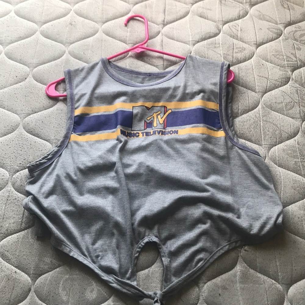 mtv logo twist tie shirt